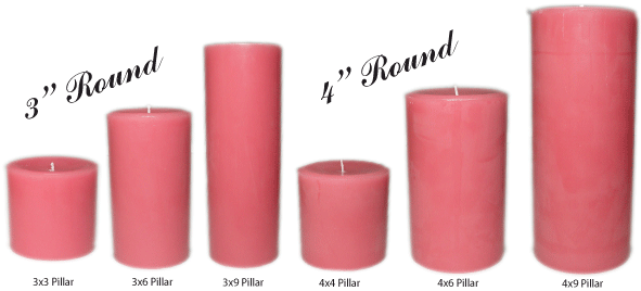 Any 3 Mix N Match Scented Pillar Candles 10cm x  7cm Choice of 6 Colours CAL14 